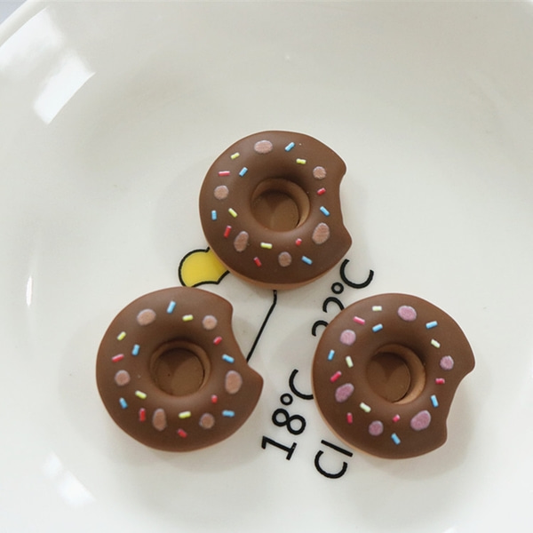 [최소50개]  데코덴 한입먹은 초코 도넛 파츠 폰케이스 크록스 꾸미기 지비츠 만들기 재료 자재 F175